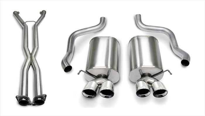 Chevrolet Corvette C6 Performance Exhaust - Rear - CORSA Performance - Sport Series Cat-Back Dual Rear Exit with Twin 3.5in. Tips - Polished - `07-`08